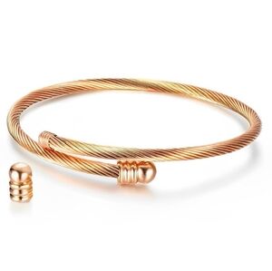 Brand New Linx Rose Gold Twisted Cable Bangle Charm Bracelet